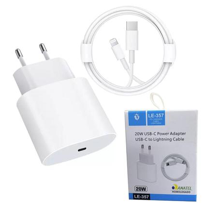 Imagem de Cabo Lightning + Fonte Carregador Usb C Turbo - Lehmox