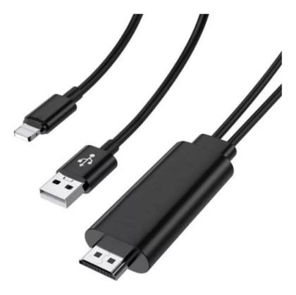 Imagem de Cabo Lightning Hdtv Hdmi Adaptador Para iPhone Com Usb 2m