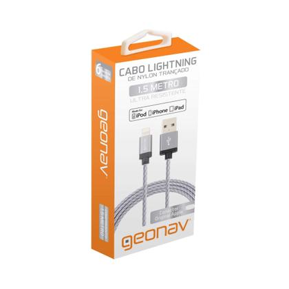 Imagem de Cabo Lightning MFi para iPhone, iPad e iPod com 1,5 Metros Geonav - LIGH10T