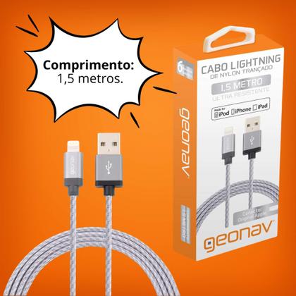 Imagem de Cabo Lightning MFi para iPhone, iPad e iPod com 1,5 Metros Geonav - LIGH10T