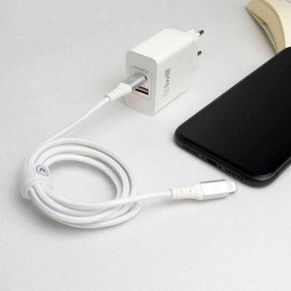 Imagem de Cabo Lightning MFi para USB-C - Hard Cable - Branco - iWill