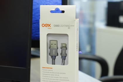 Imagem de Cabo lightning para usb carga e dados nylon 1,5mt ce101 oex