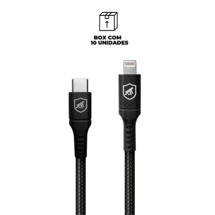 Imagem de Cabo Lightning / Tipo C - Survivor - Preto - 1,5M  no Atacado - Caixa Fechada 10 Unidades - Gshield