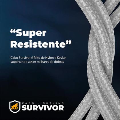 Imagem de Cabo Lightning / USB-A - Survivor - Branco - 1,5M  no Atacado - Caixa Fechada 10 Unidades - Gshield