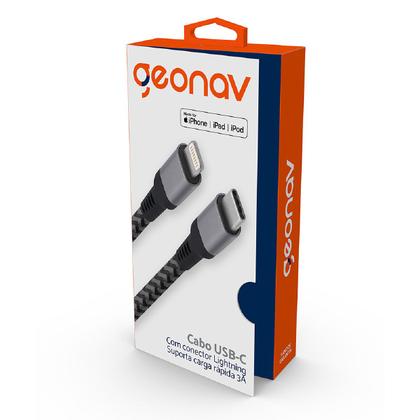 Imagem de Cabo Lightning USB-C 1,5m Nylon Trançado Cinza MFi Iphone