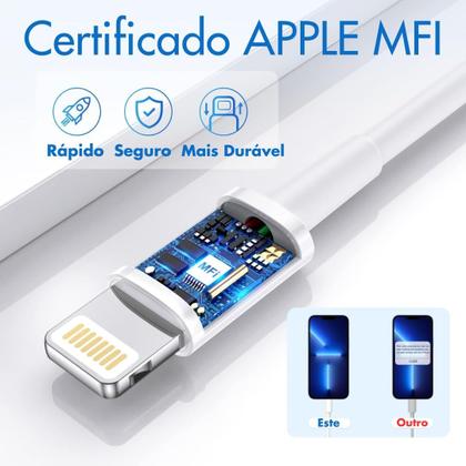 Imagem de Cabo Lightning USB-C para iPhone 7 a 14 PRO Ipad Ipod Resistente e Durável 20 Watts Carregamento Rápido