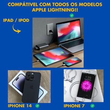 Imagem de Cabo Lightning USB-C para iPhone 7 a 14 PRO Ipad Ipod Resistente e Durável 20 Watts Carregamento Rápido