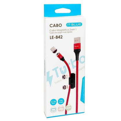 Imagem de Cabo Magnético 3 em 1 Prático para Carregar Controle de Vídeo Games Kit com 2