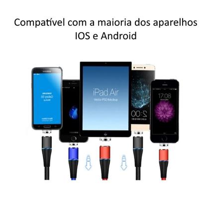 Imagem de Cabo Magnético 3 em 1 Prático para Carregar Controle de Vídeo Games Kit com 2