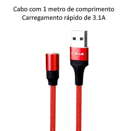 Imagem de Cabo Magnético 3 em 1 Prático para Carregar Controle de Vídeo Games Kit com 2
