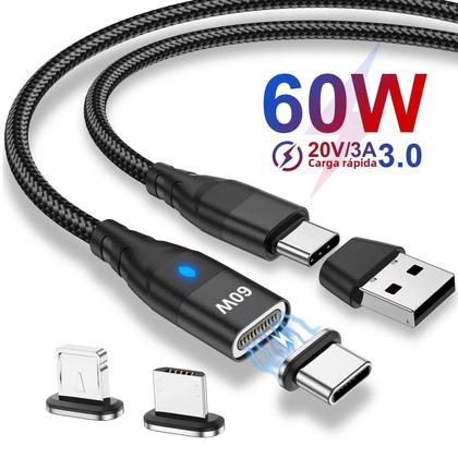 Imagem de Cabo Magnético USB-C para Carregamento Rápido (60W) - iPhone e Samsung