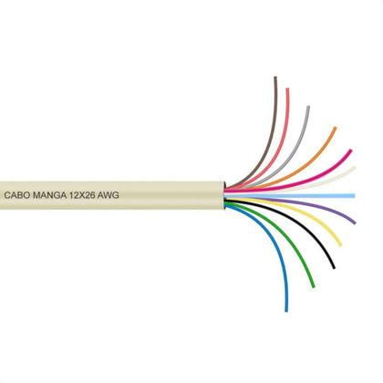 Imagem de Cabo Manga 12x26 AWG - sem Blindagem Bege - 3 Metros