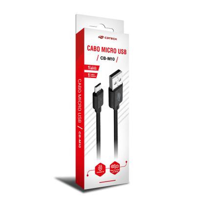 Imagem de Cabo Micro Usb 2.0 Am x Usb 1m Preto Cb-m10bkx C3 Tech