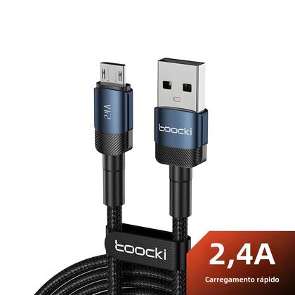 Imagem de Cabo Micro USB de Carregamento Rápido 2.4A (PD/QC) - Compatível com Samsung S6/S7, Redmi Note e Fones de Ouvido