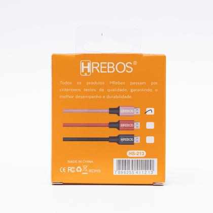 Imagem de Cabo Micro USB V8 1 Metro Nylon Reforçado Hrebos HS-213