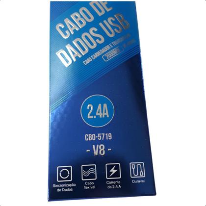 Imagem de Cabo Micro USB V8 2 Metros 2.4A Emborrachado Inova Verde