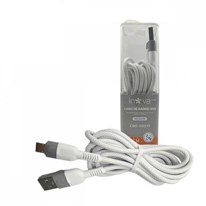 Imagem de Cabo Micro USB V8 Nylon 3.4A 2 Metros INOVA CBO-20211: Dados e Carga Turbo