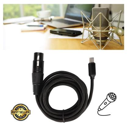 Imagem de Cabo Microfone 2M Para Celular Smartphone XLR Femea Com Entrada TIPO-C  Padrão Global