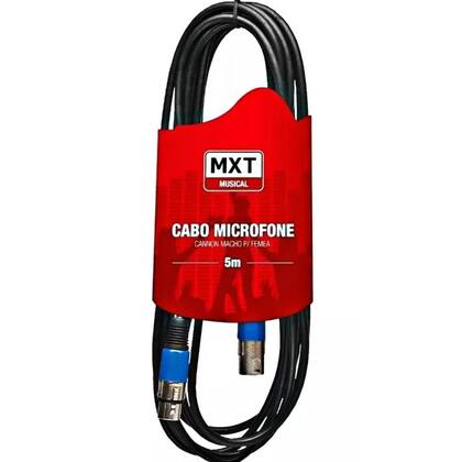 Imagem de Cabo Microfone Dmx Violao Xlr Canon Macho E Fêmea Balanceado 5 Metros MXT
