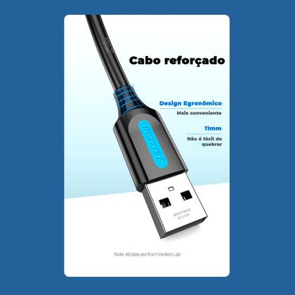 Imagem de Cabo Mini USB 2.0 V3 Canon T Gopro PS3 Camera Gps 2m Vention