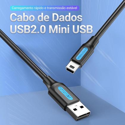 Imagem de Cabo Mini Usb 2.0 V3 Ps3 Gps Camera Eos Vention 3 Metros