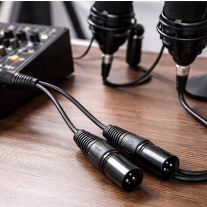 Imagem de Cabo MXT 1 Metro XLR Tipo Y Splitter XLR Fêmea Para Dual XLR Macho