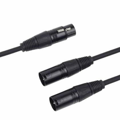 Imagem de Cabo MXT 1 Metro XLR Tipo Y Splitter XLR Fêmea Para Dual XLR Macho