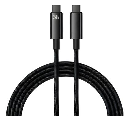 Imagem de Cabo Nylon Trançado USB-C Tipo C 240W Turbo 1 Metro A'Gold CB-53