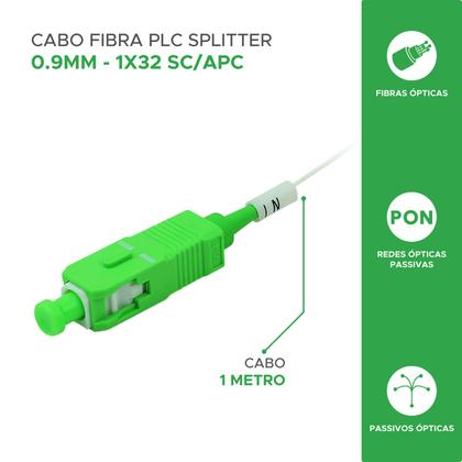 Imagem de Cabo Óptico Com Divisor Plc Splitter 1x32 Sc/apc Homologado