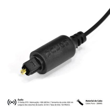 Imagem de Cabo óptico Digital Toslink Macho 1 Metro - POD-1