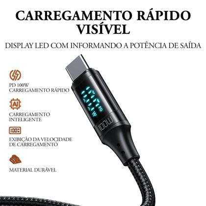 Imagem de Cabo p/ Carregador Turbo Duplo Tipo C Mcdodo 100w 20v 5a 1m
