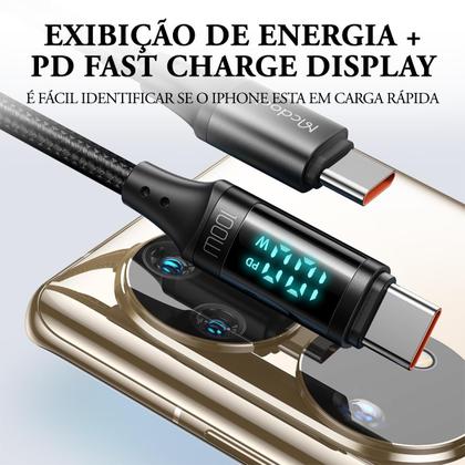 Imagem de Cabo p/ Carregador Turbo Duplo Tipo C Mcdodo 100w 20v 5a 1m