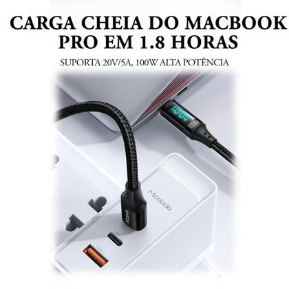 Imagem de Cabo p/ Carregador Turbo Duplo Tipo C Mcdodo 100w 20v 5a 1m