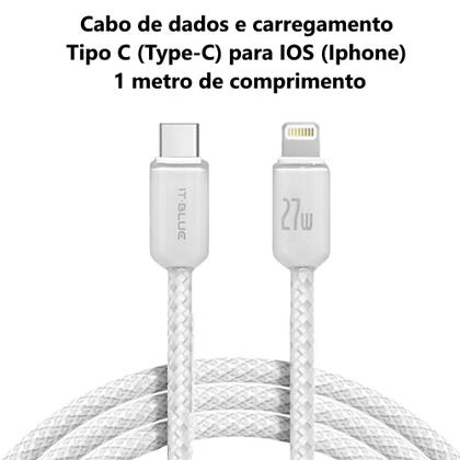 Imagem de Cabo p/iPhone Lightning IOS para USB-C Dados e Carregamento Revenda - 10 Unid