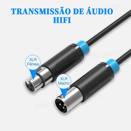 Imagem de Cabo P/ Microfone XLR Macho x Fêmea Profissional Vention 2m