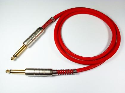 Imagem de Cabo P10 Mono Dupla Blindagem Banhado a Ouro MDP Vermelho (Selecione o Tamanho)