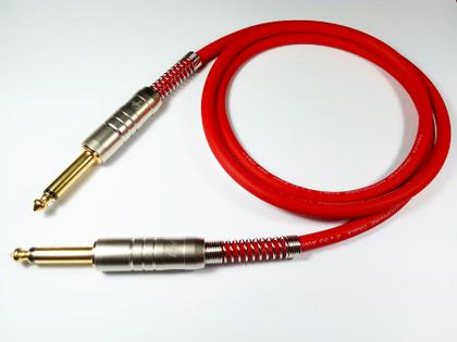 Imagem de Cabo P10 Mono Dupla Blindagem Banhado a Ouro MDP Vermelho (Selecione o Tamanho)