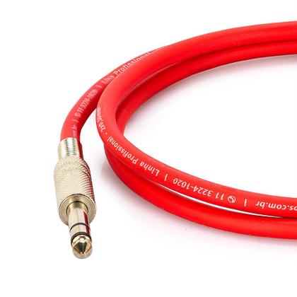 Imagem de Cabo P10 para P10 Estéreo - Vermelho 2 Metros