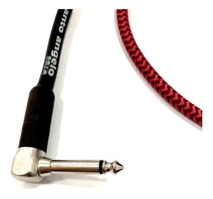 Imagem de Cabo P10 X P10 90º - Acabamento em Tecido - Santo Angelo - 3,05 metros - VERMELHO .