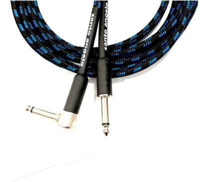 Imagem de Cabo P10 X P10 L (90) -- 4,57 metros (15FT) -- Santo Angelo -- Acabamento em Tecido -- Azul c/ Preto -- TX L