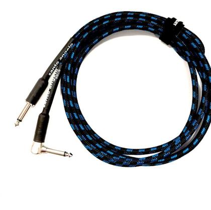 Imagem de Cabo P10 X P10 L (90) -- 4,57 metros (15FT) -- Santo Angelo -- Acabamento em Tecido -- Azul c/ Preto -- TX L