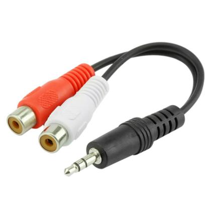 Imagem de Cabo P2-Macho - 2 rca Fêmea 15Cm: Adaptador de Áudio