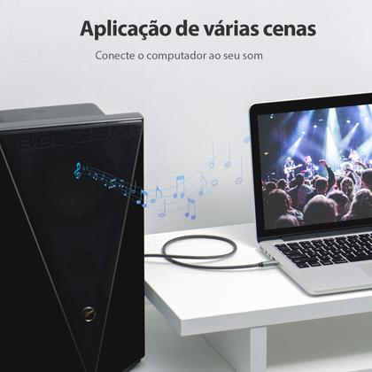 Imagem de Cabo P2  P10 Audio Auxiliar Celular Caixa Som Blindado 3m