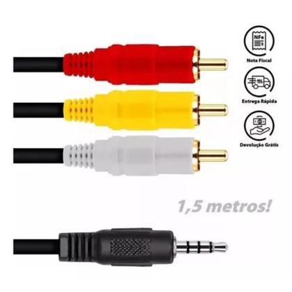 Imagem de Cabo P3 Para Rca Para Tv Receptor Av In Passa Áudio E Vídeo