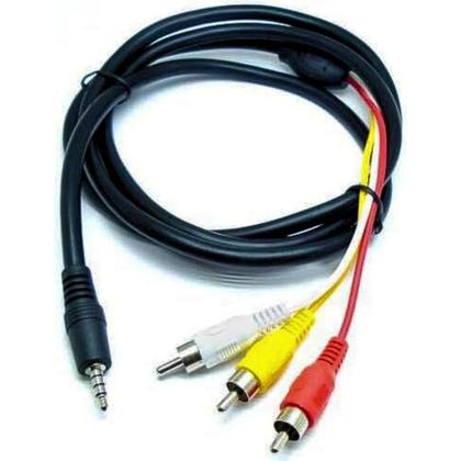 Imagem de Cabo P3 Para Rca Para Tv Receptor Av In Passa Áudio E Vídeo