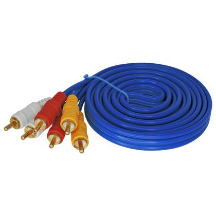 Imagem de Cabo Para Áudio E Vídeo 3 Rca Para 3 Rca Pino Dourado