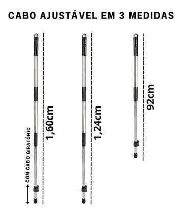 Imagem de Cabo Para Balde Perfect Mop 1,60 Mts Aço Inox e Refil Extra Microfibra