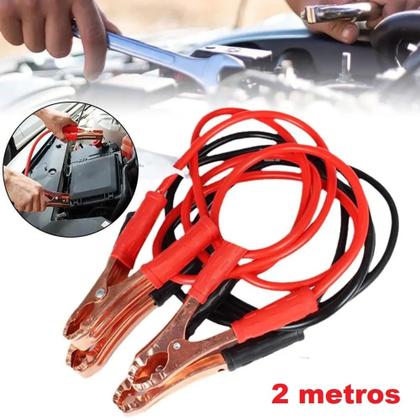 Imagem de Cabo Para Bateria 500 Amperes com 2 m de comprimento Cabo Auxiliar de Partida Chupeta Carro Moto