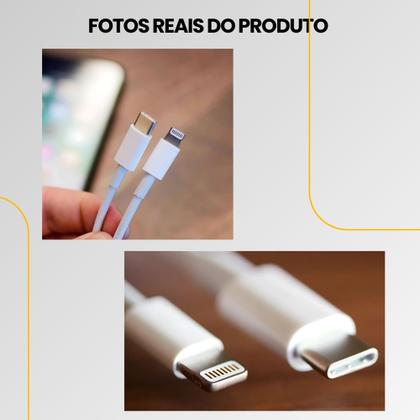 Imagem de Cabo Para Carregador Compativel iPhone 14 13 12 11 X Lightning MFI Turbo Reforçado + Protetor Cabos