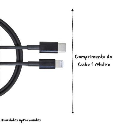 Imagem de Cabo Para Carregador Dados 1 Metro Emborrachado - USB Tipo C ou Lightning - Celular Smartphone
